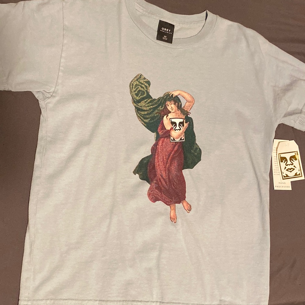 Blue Obey Worldwide T Shirt